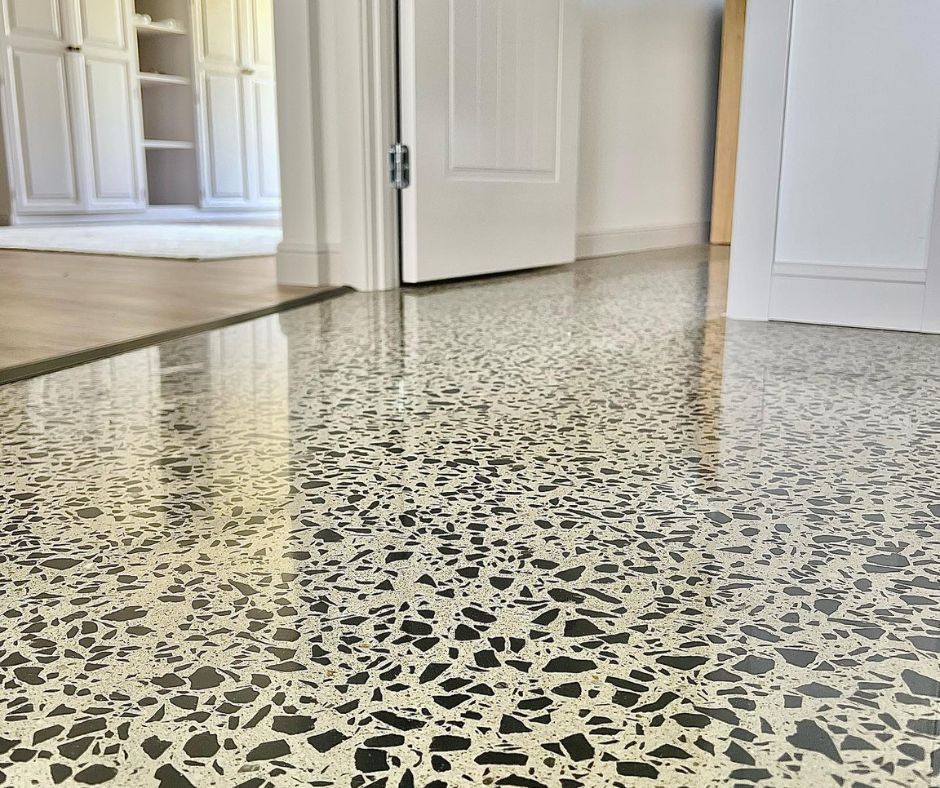 Polished concrete for a residential client done by Coulson's Concrete Finishes