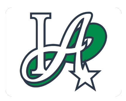 A green and white logo with the letter a and a star.