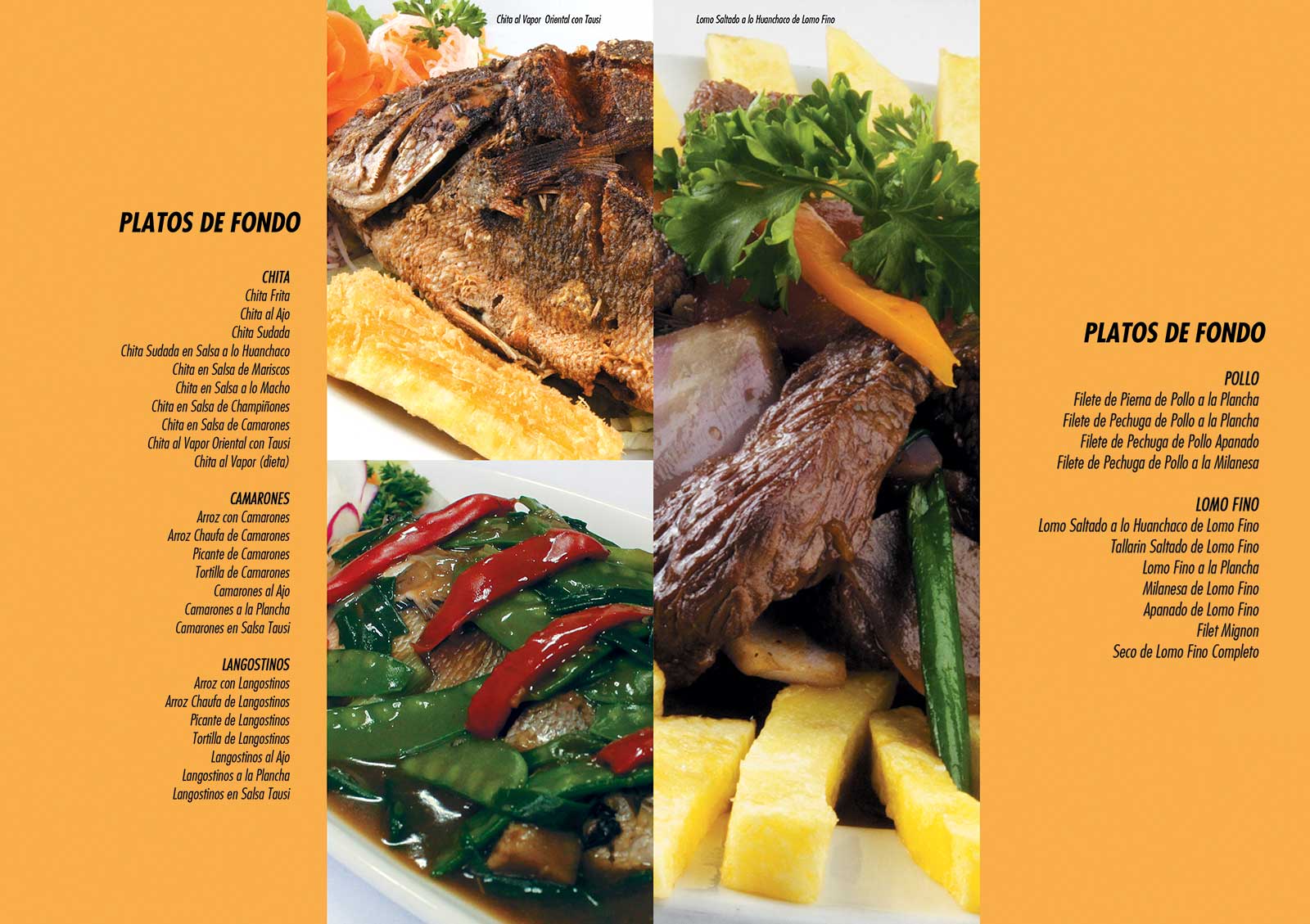 menu restaurante huanchaco