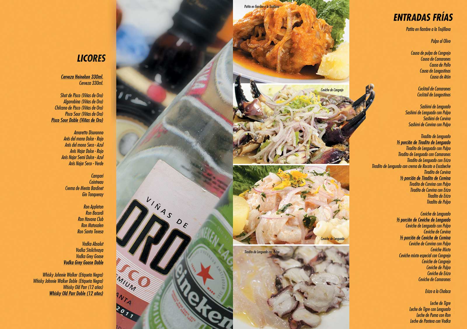 menu restaurante huanchaco