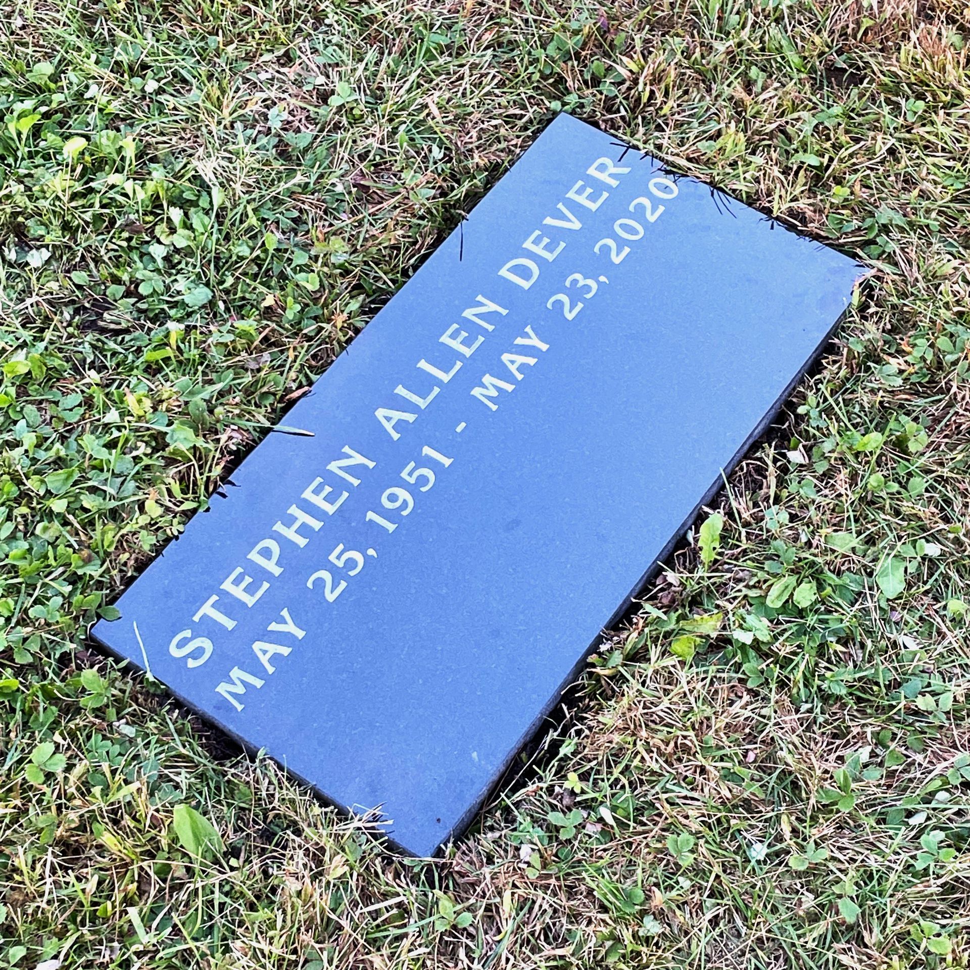 Black marker installed by Champlain Monuments
