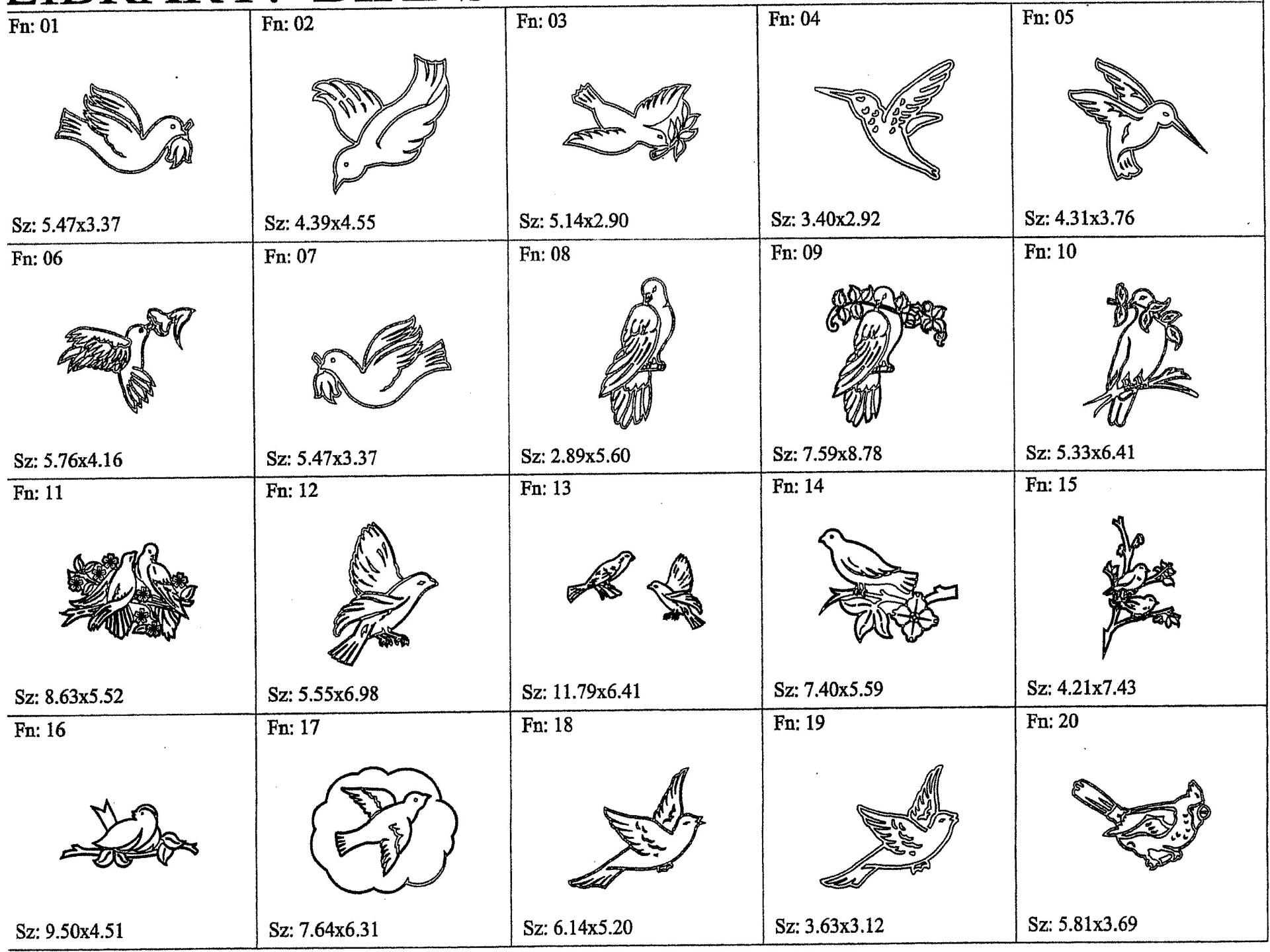 a bunch of drawings of birds on a white background