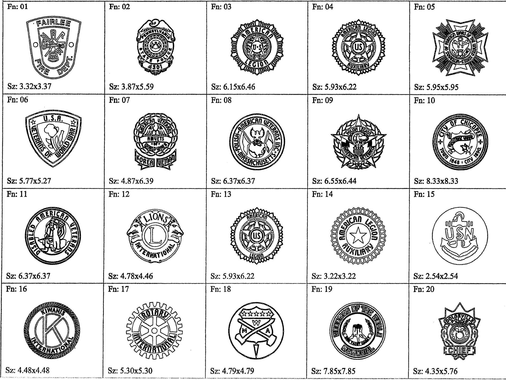 a black and white drawing of a variety of coins