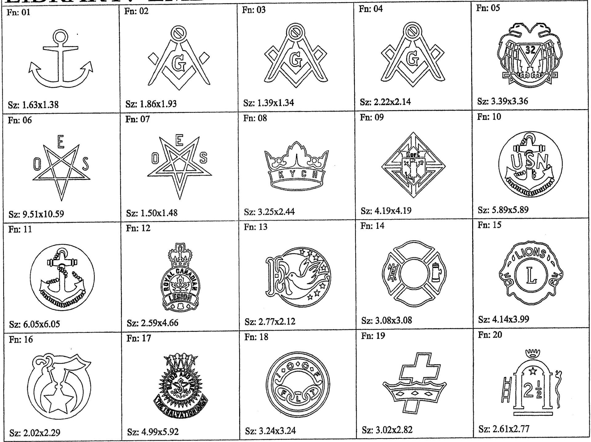 a collection of masonic symbols on a white background