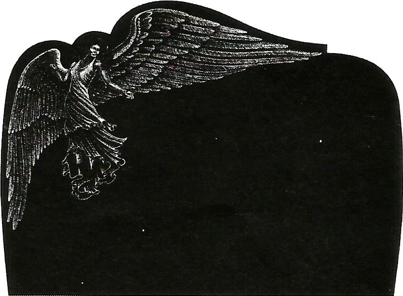 a black and white drawing of an angel with wings