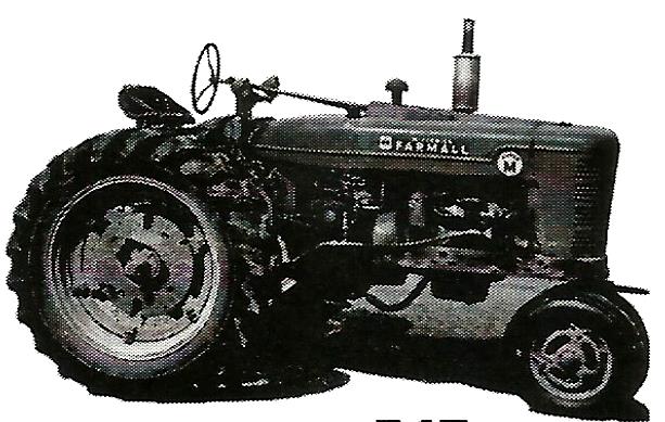 a black and white photo of an old farmall tractor