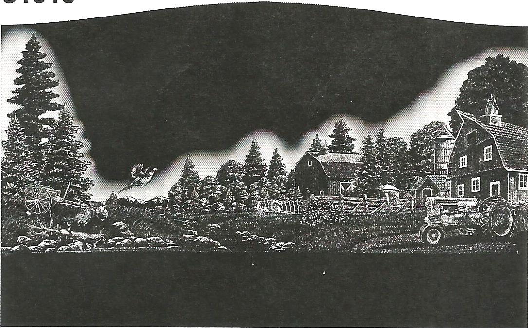 a black and white drawing of a house in the woods