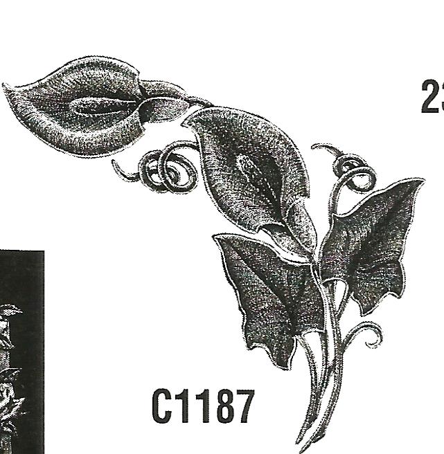 a black and white drawing of a flower with the number c1187