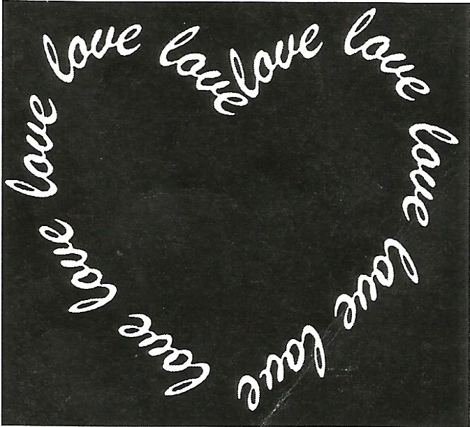 the word love is written in a circle on a black background