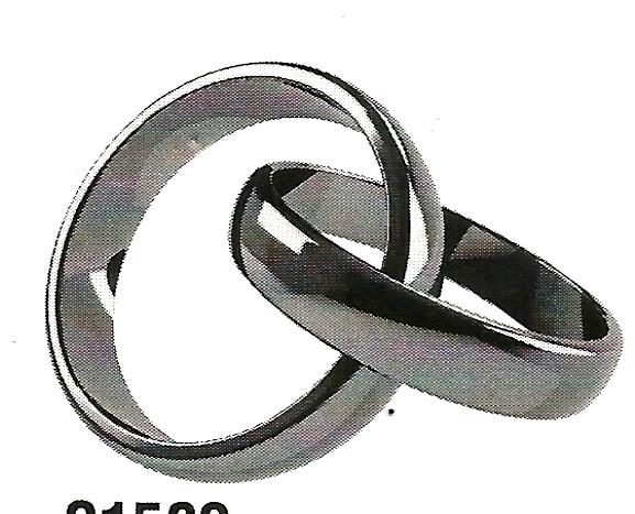 a pair of silver wedding rings on a white background