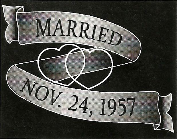 a sign that says married nov 24 1957