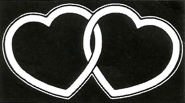 two hearts are intertwined on a black background
