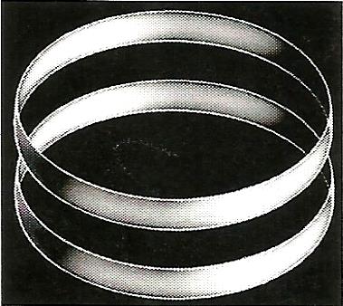 three circles are stacked on top of each other on a black background
