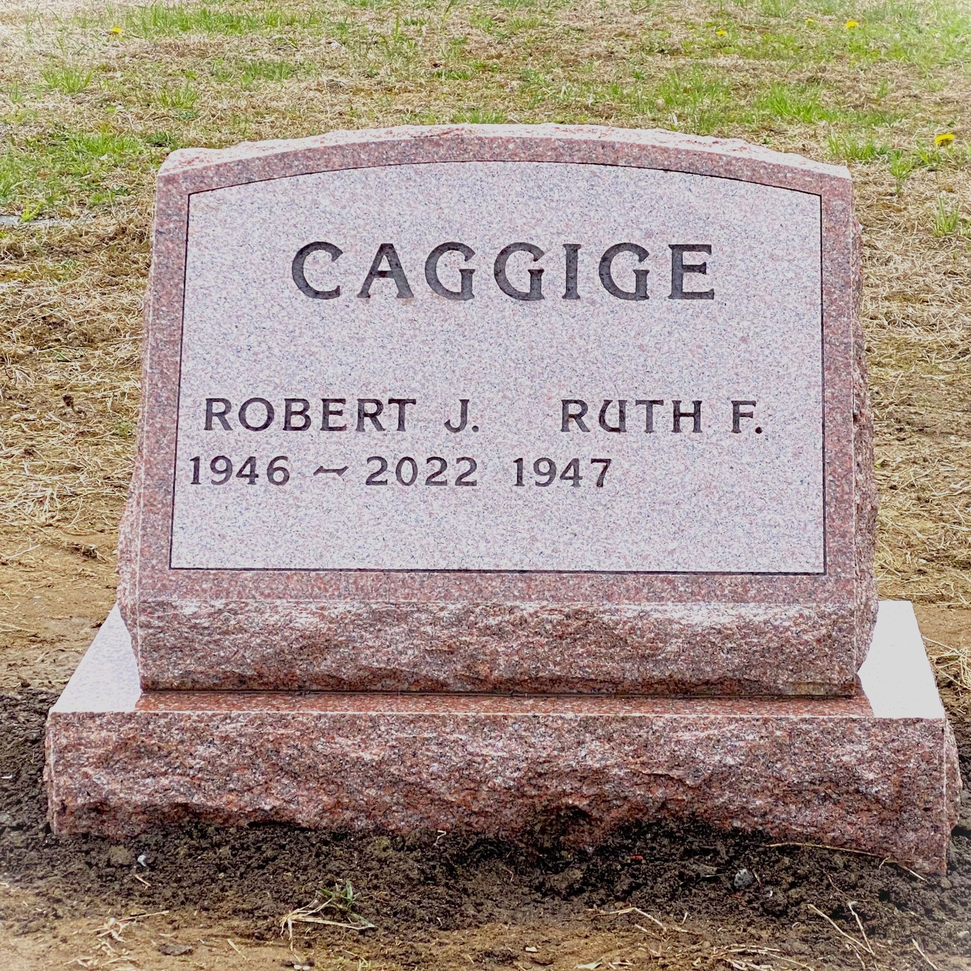 granite slant monument installed by Champlain Monuments
