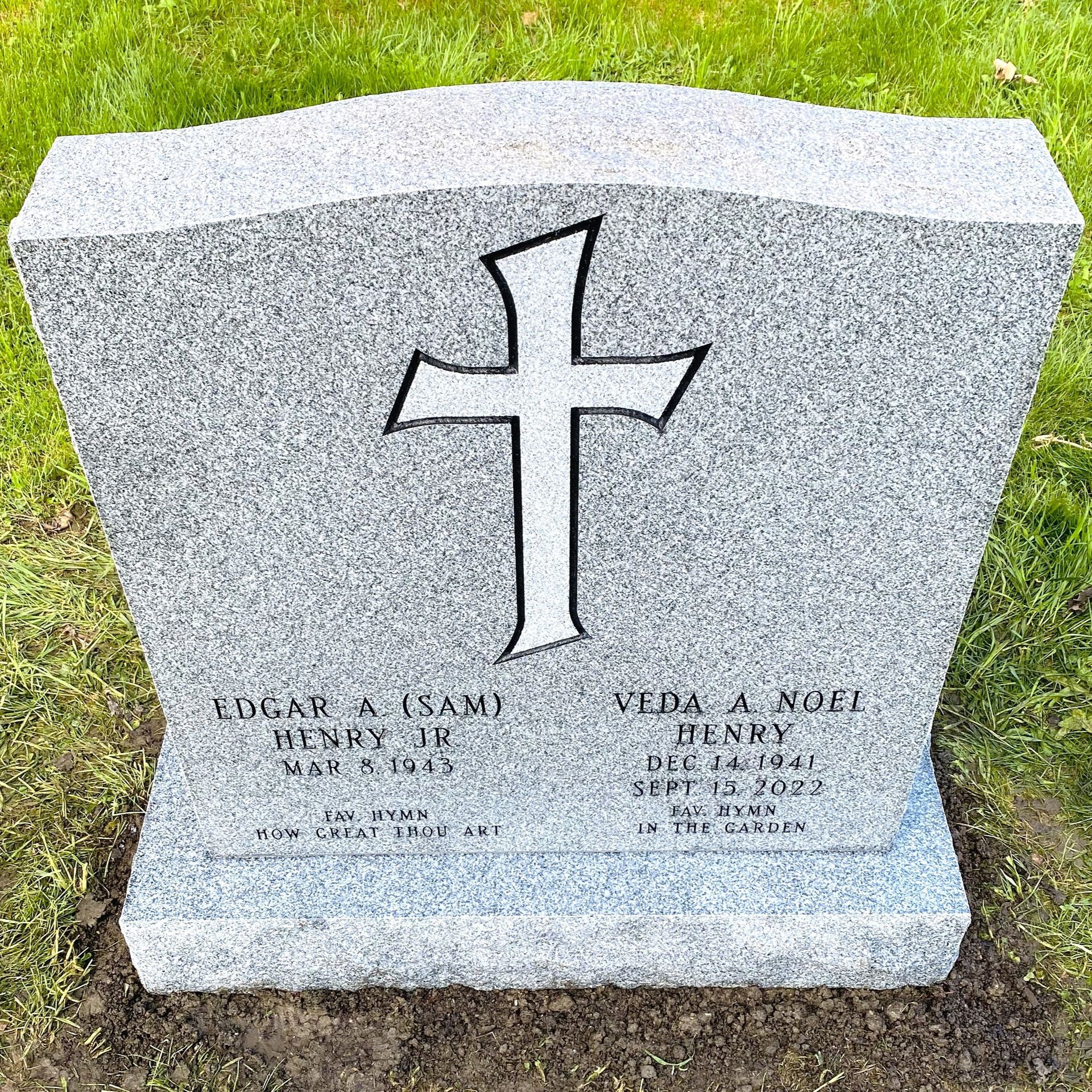 A Barre Grey granite monument  installed by Champlain Monuments