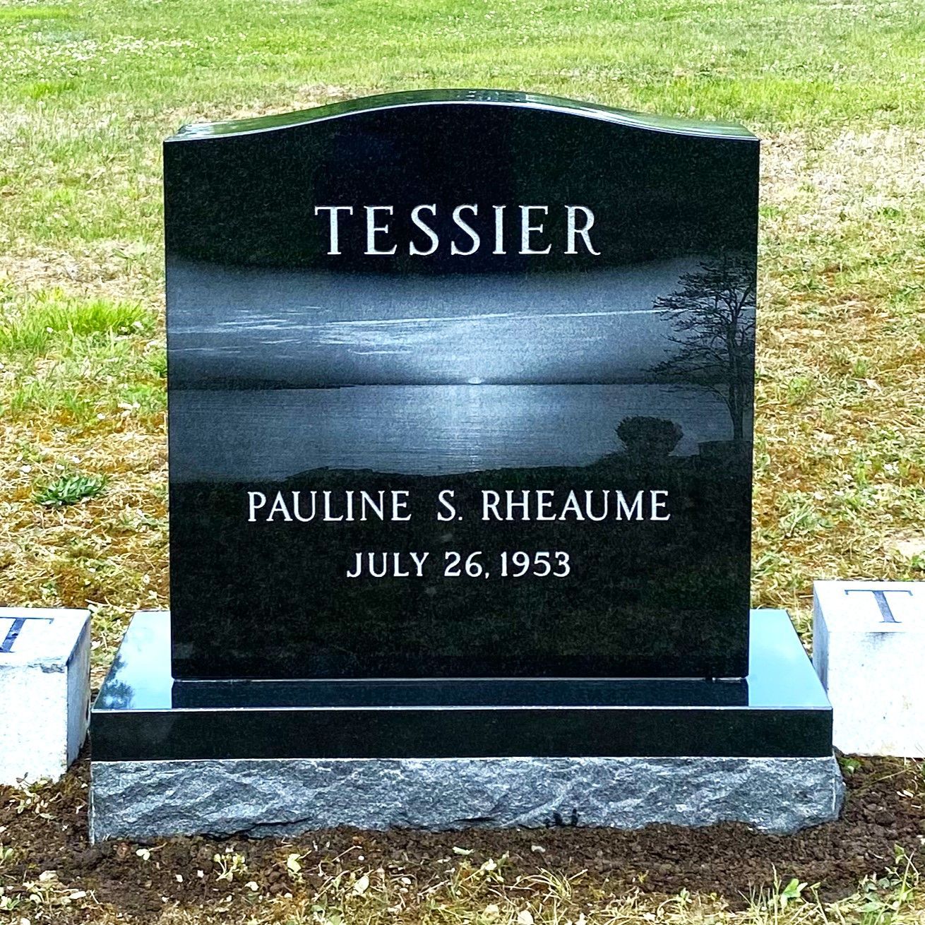 Black granite etching