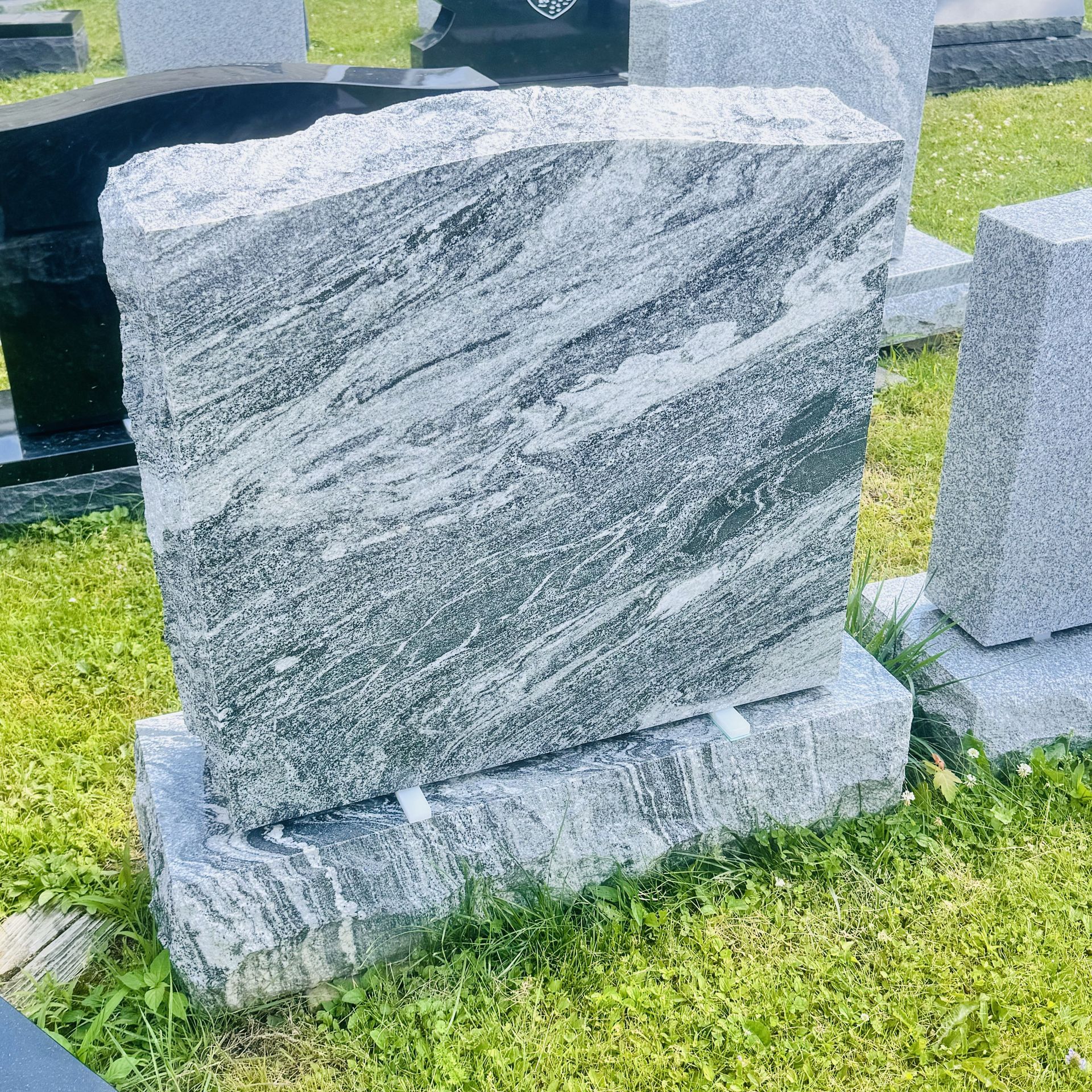 Display headstone from Champlain Monuments.