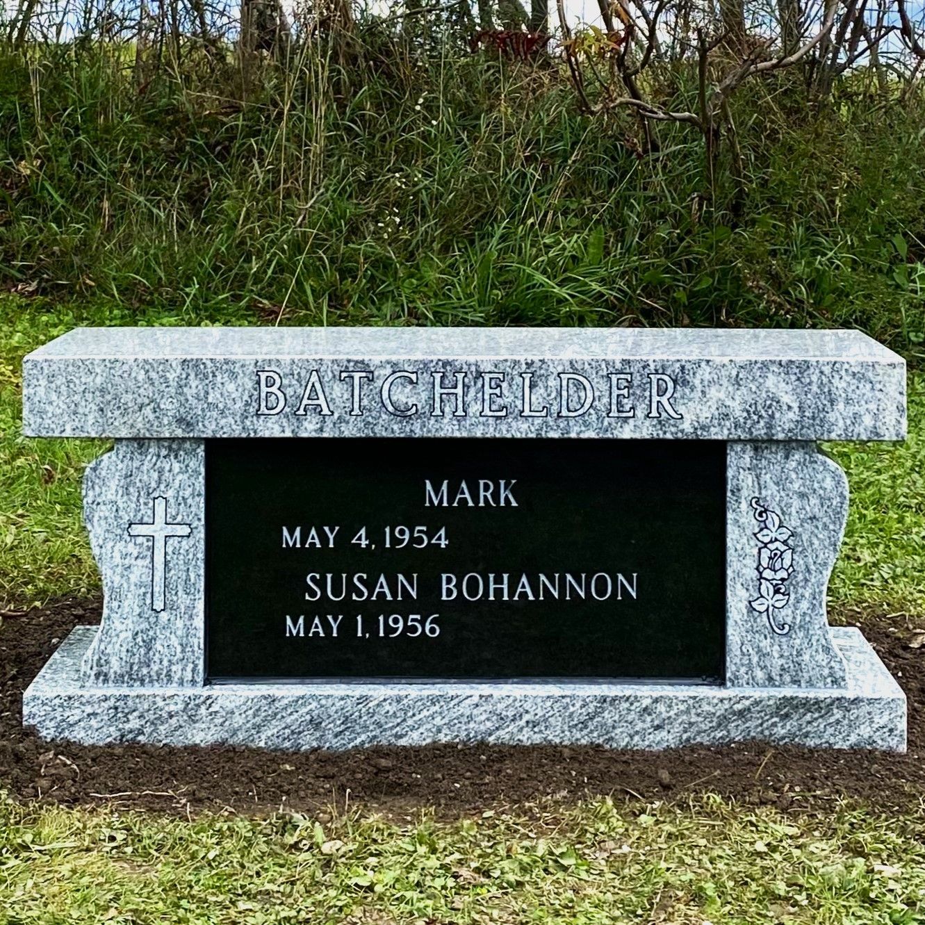 Cremation bench at Champlain Monuments.