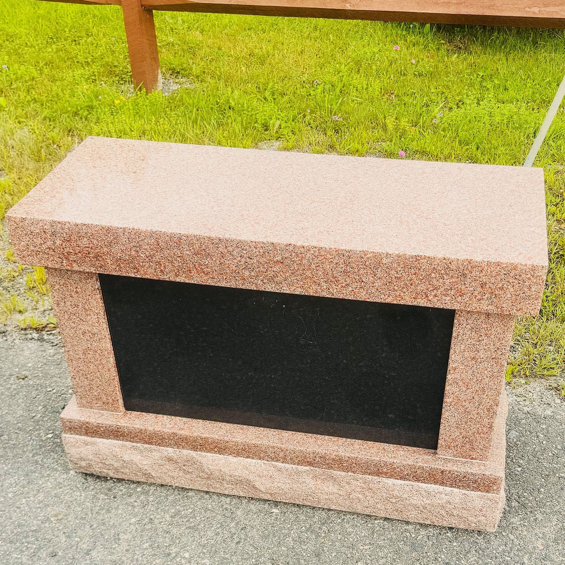 Cremation bench at Champlain Monuments.