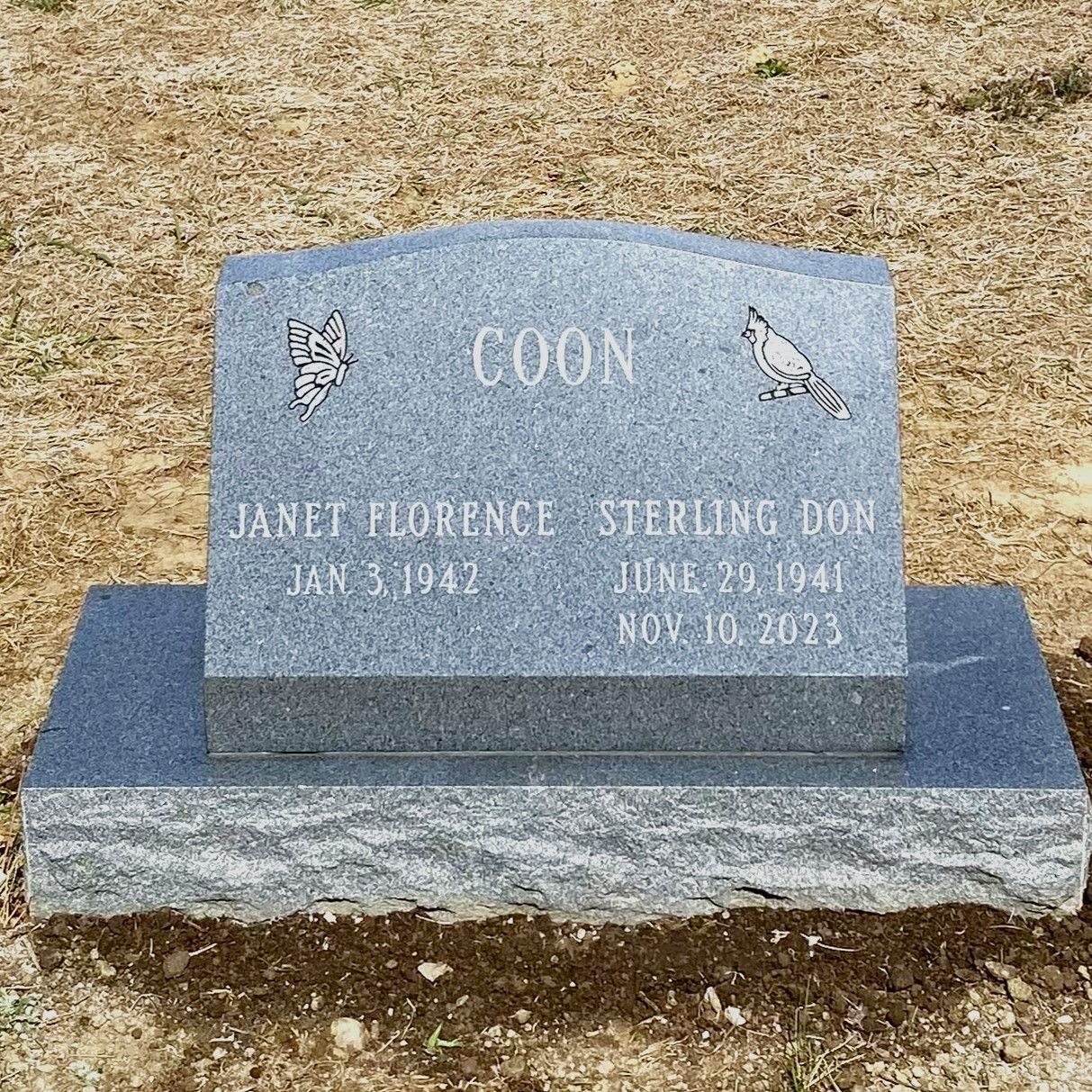 granite slant monument installed by Champlain Monuments