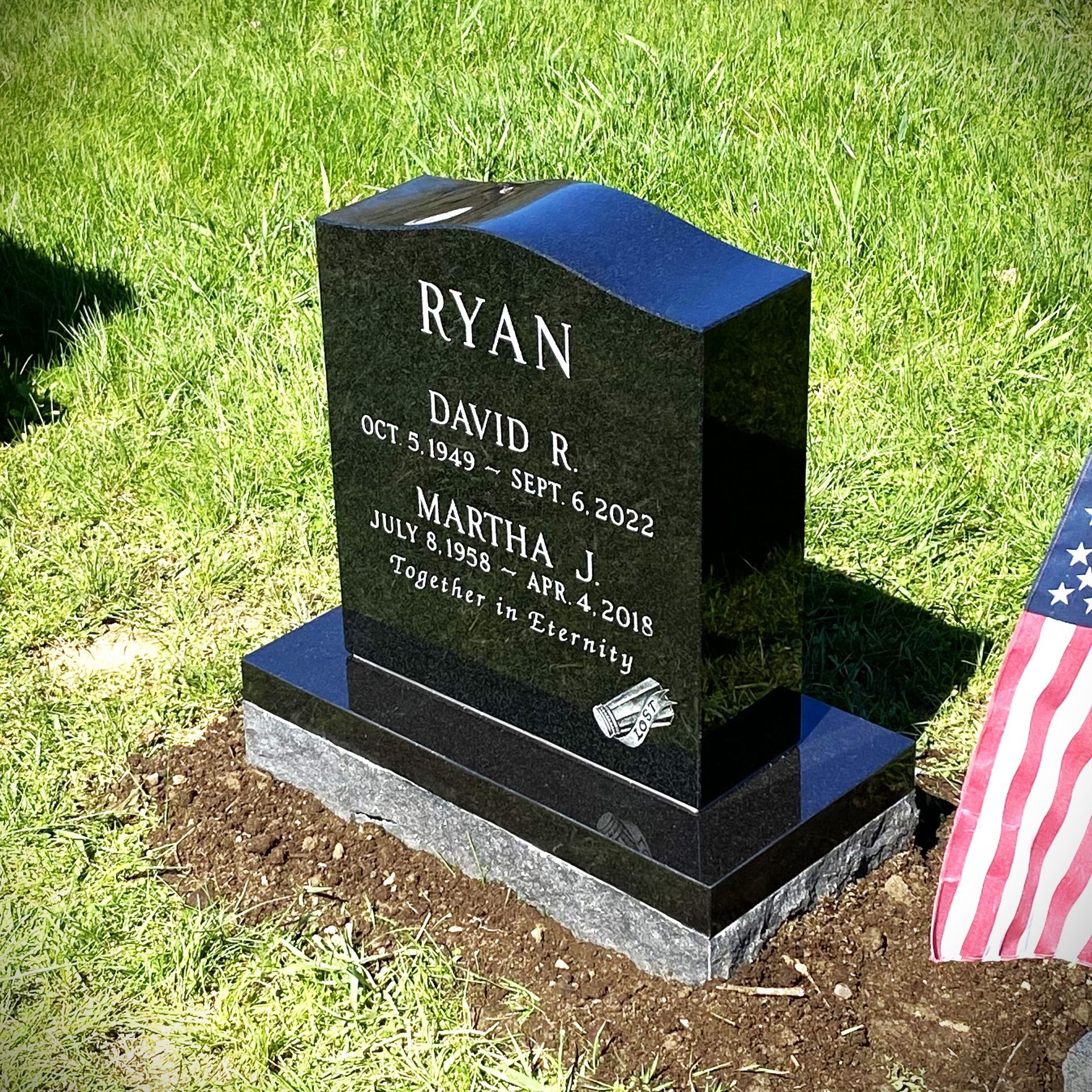 Small black monument