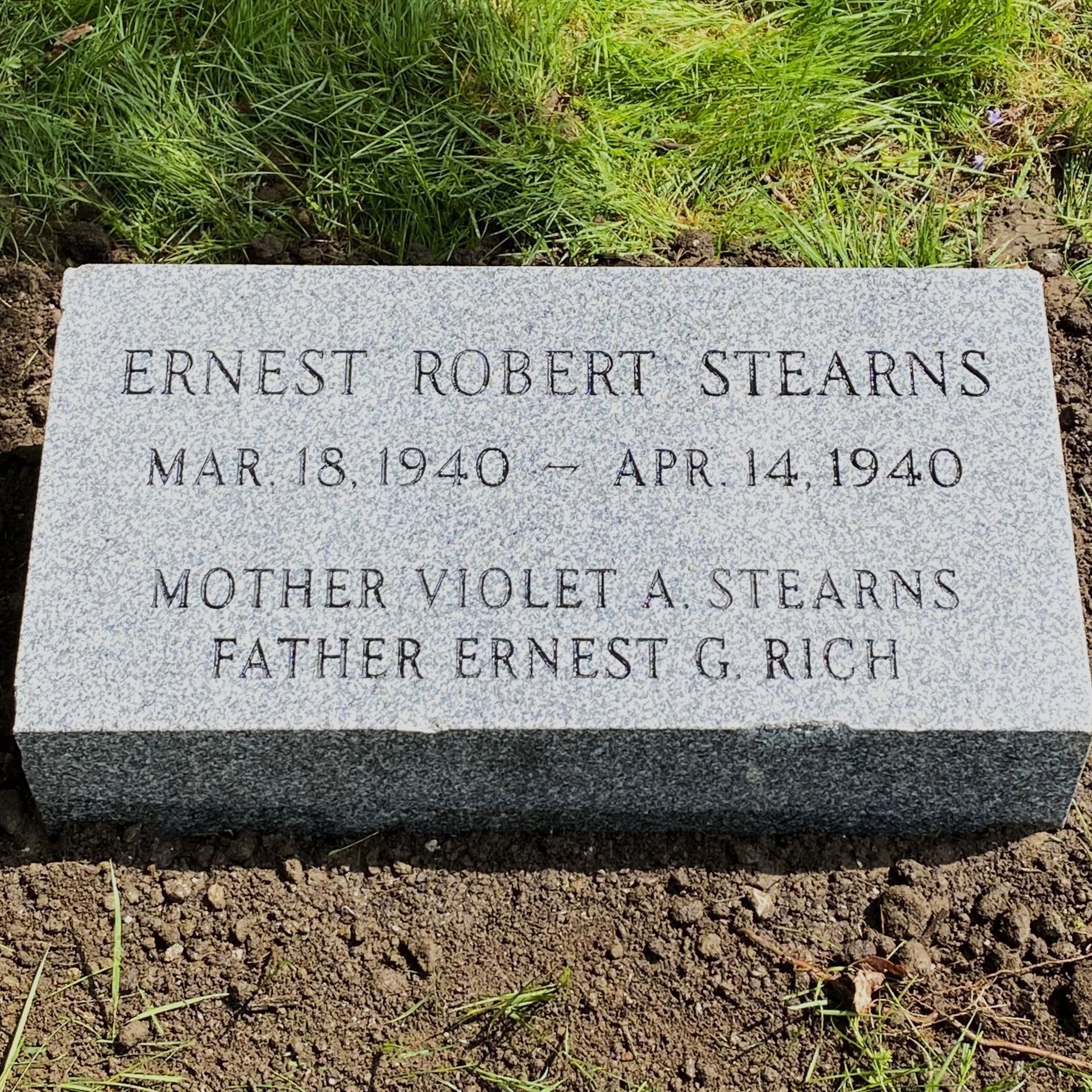 Barre Grey beveled marker installed by Champlain Monuments