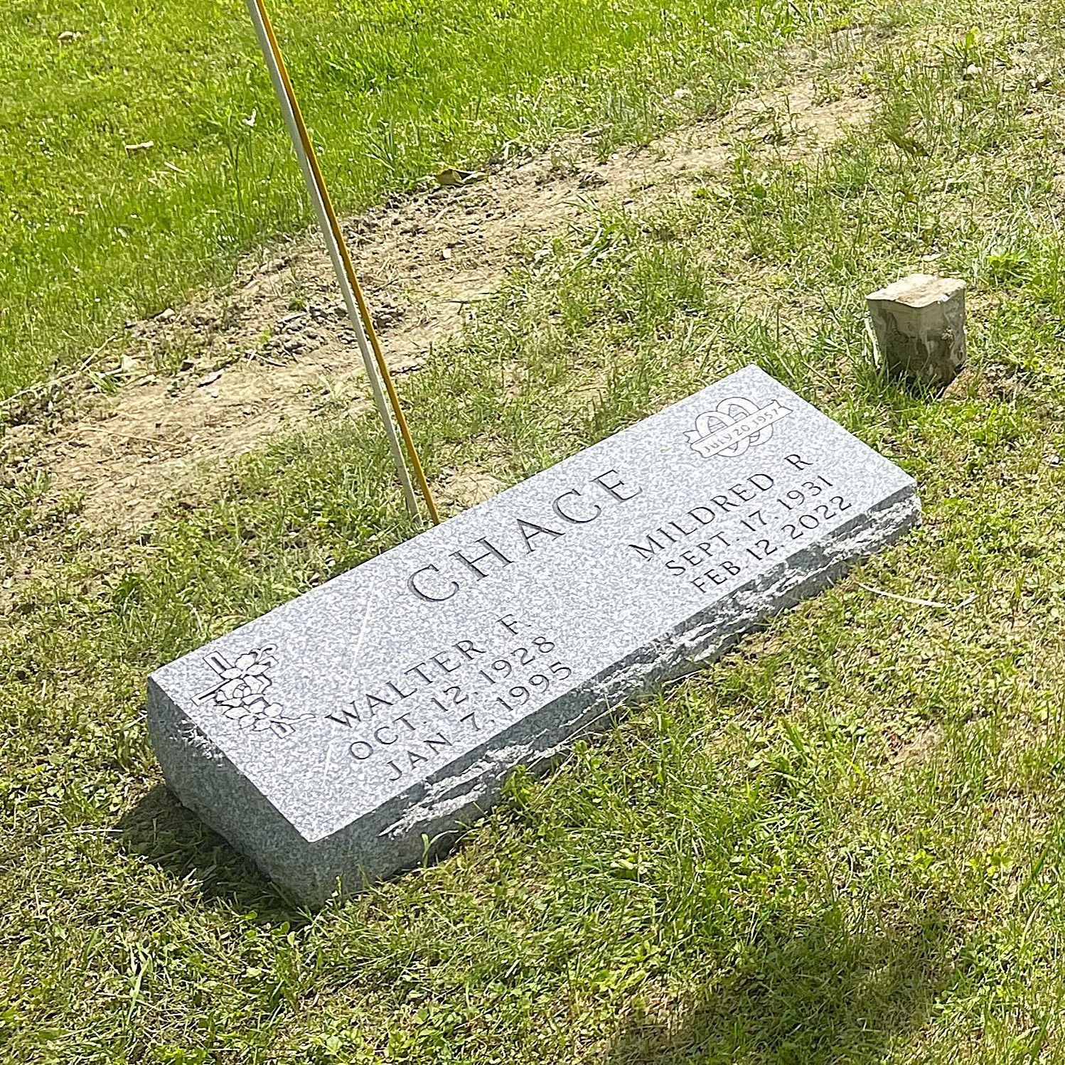 Beveled marker installed by Champlain Monuments