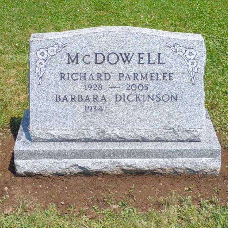 granite slant monument installed by Champlain Monuments