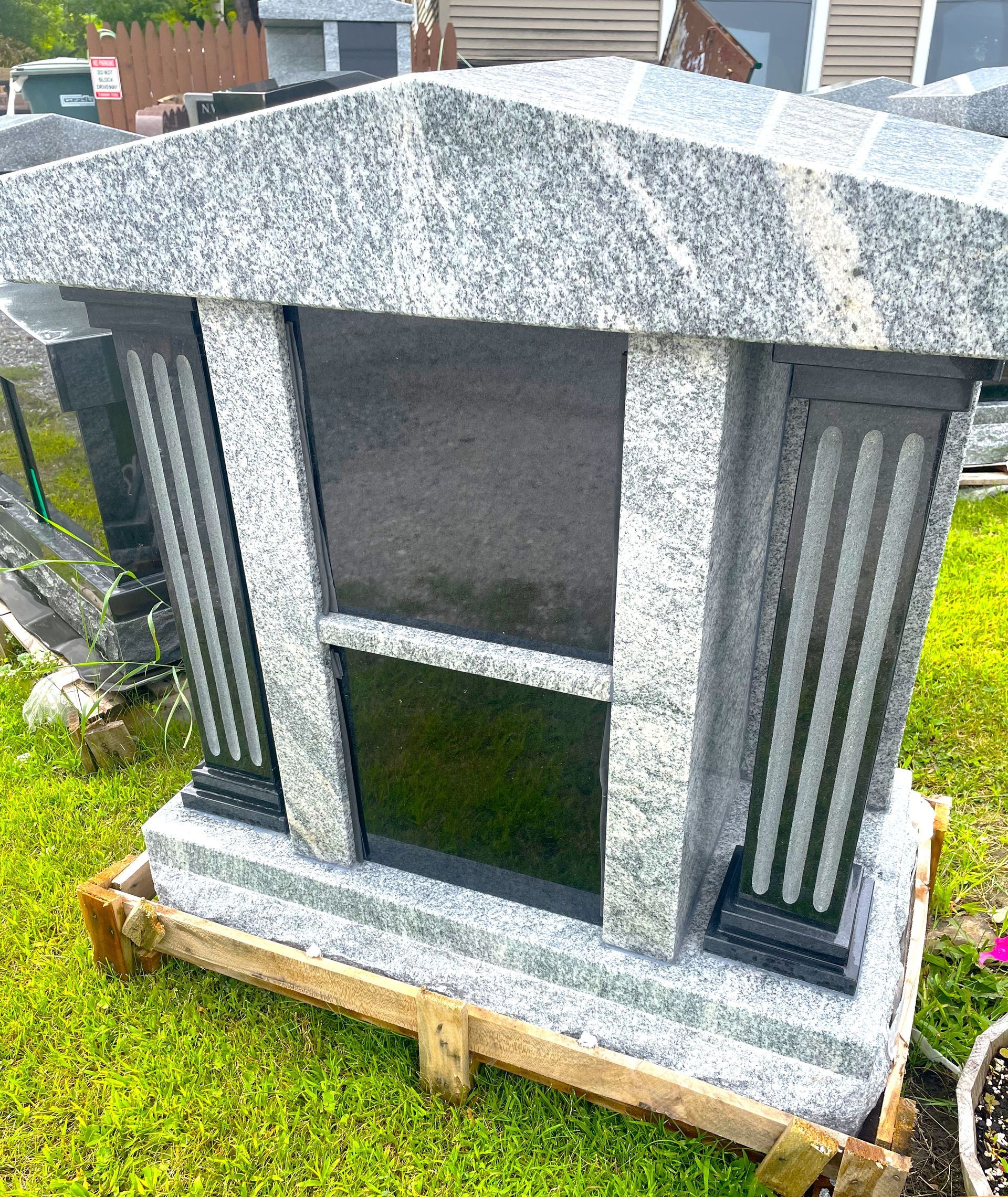 A fancy cremation monument at Champlain Monument vermont