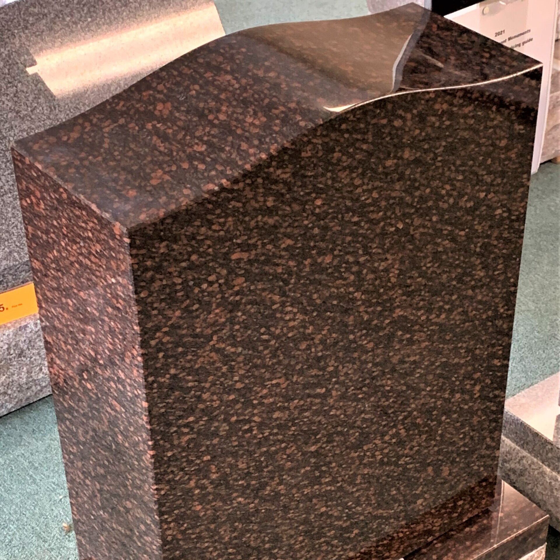 Catseye Brown granite monument.