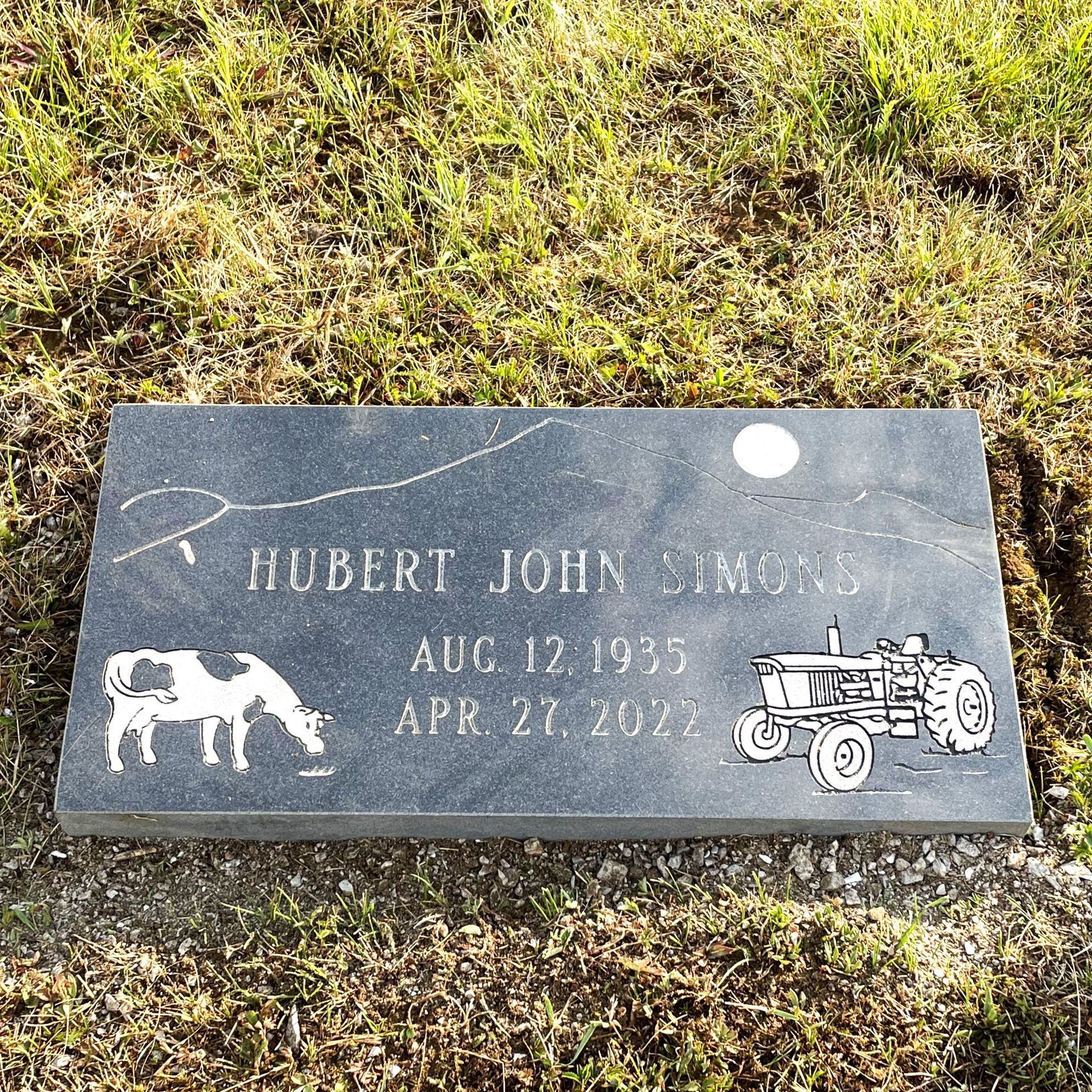 Gravemarker installed by Champlain Monuments