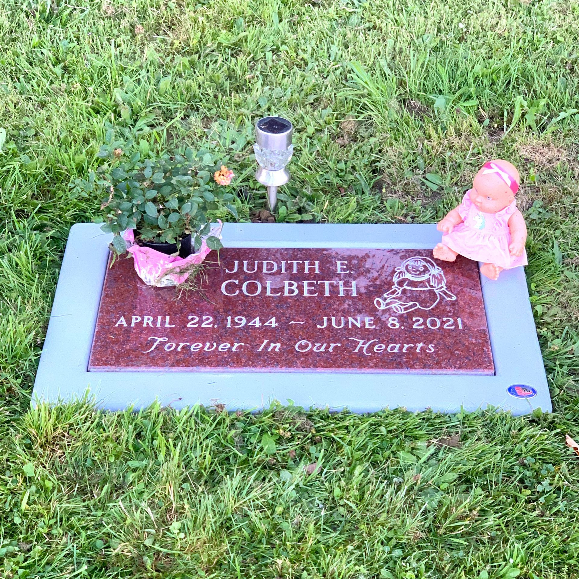 Marker with sleeve installed by Champlain Monuments