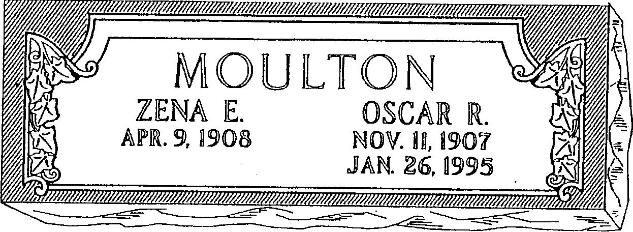a black and white drawing of a gravestone for moulton
