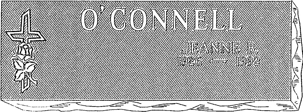 a black and white drawing of a stone with the name o ' connell on it .