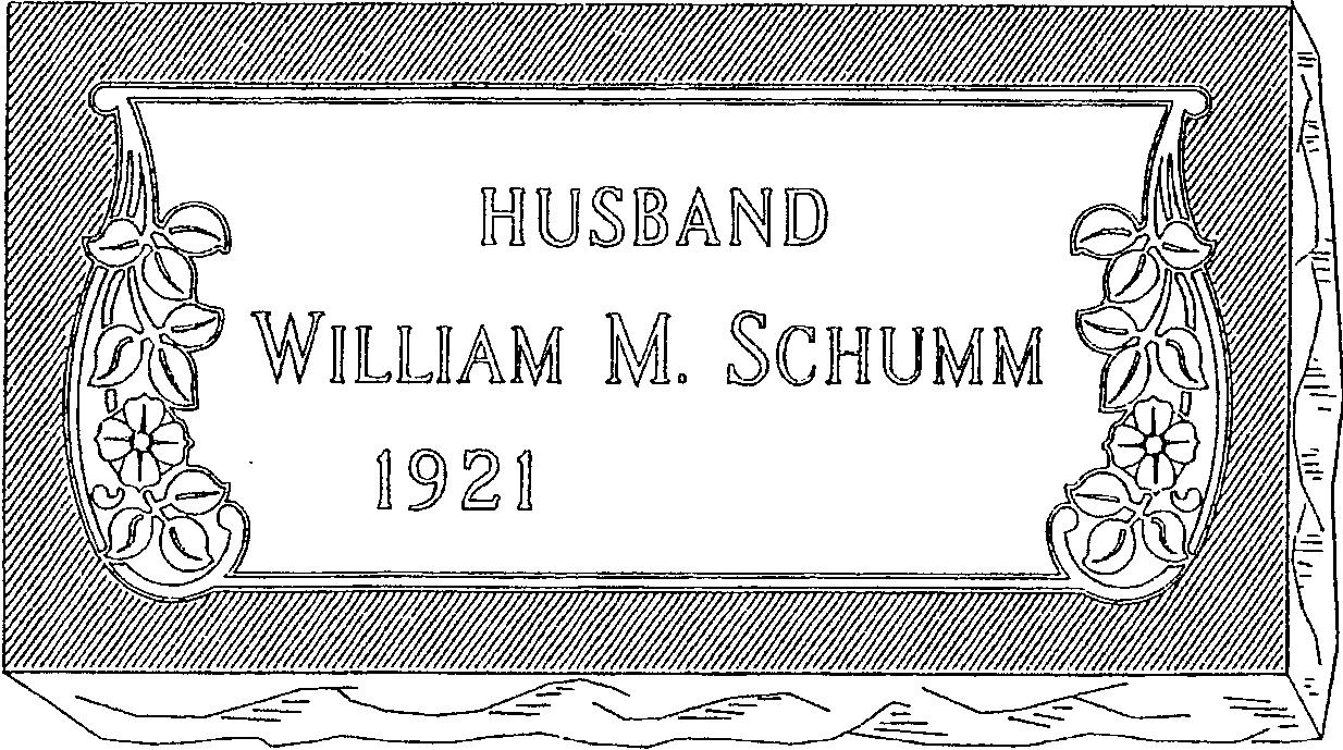 a black and white drawing of a husband william m. schumm 1921