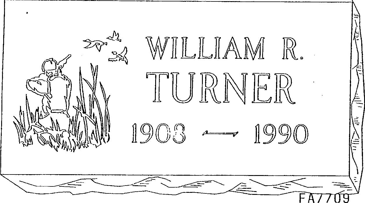 a black and white drawing of a gravestone for william turner