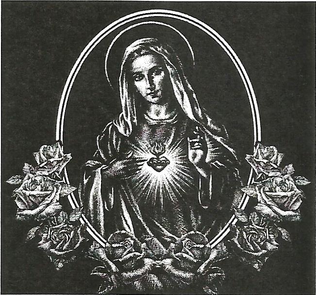 a black and white drawing of jesus surrounded by roses