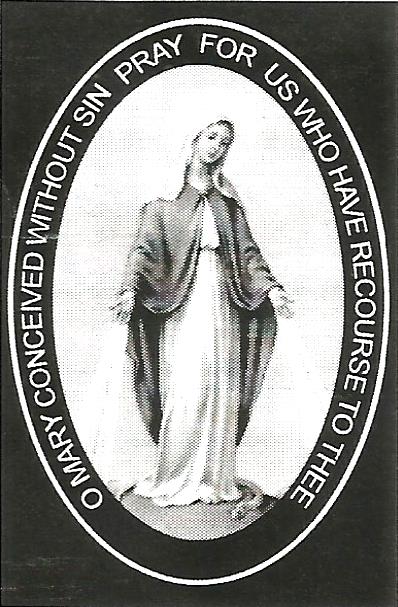 a black and white picture of the virgin mary with the words 