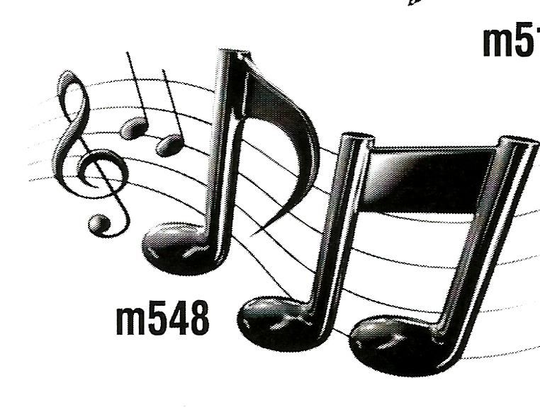 a black and white drawing of music notes with the number m548