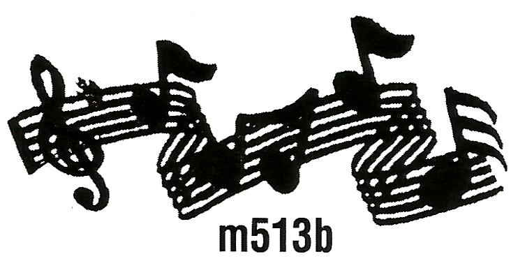 a black and white drawing of a treble clef and music notes