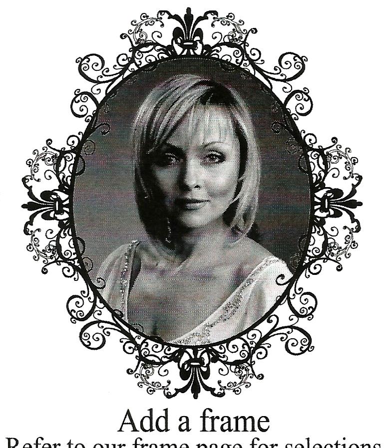 a black and white photo of a woman in a frame