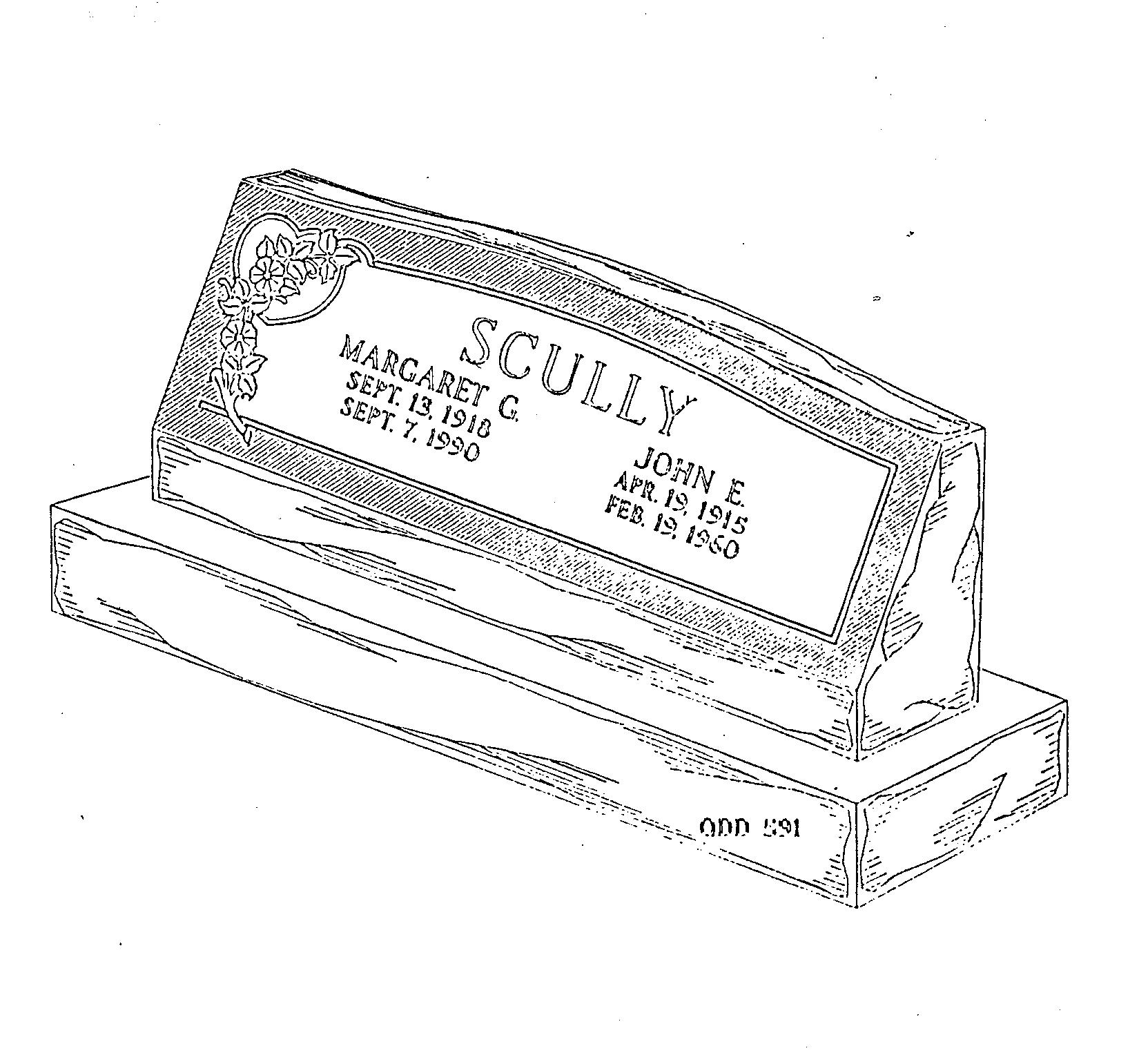 a black and white drawing of a gravestone for soully