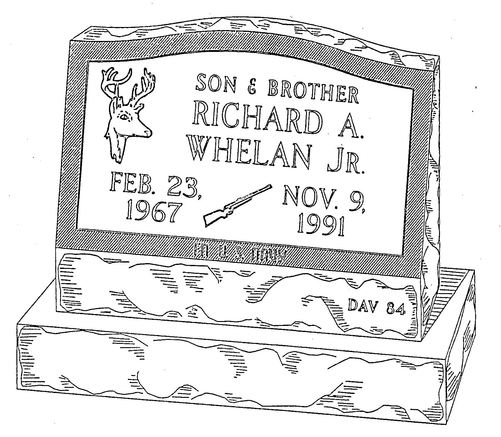 a black and white drawing of a gravestone for a son and brother
