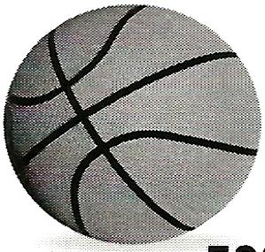 a close up of a basketball on a white background .