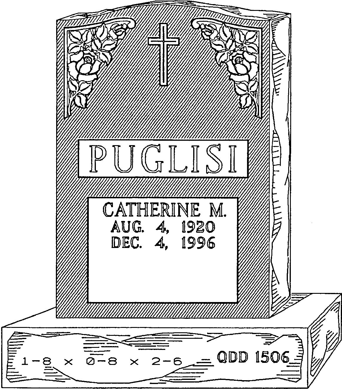 a black and white drawing of a gravestone for puglisi