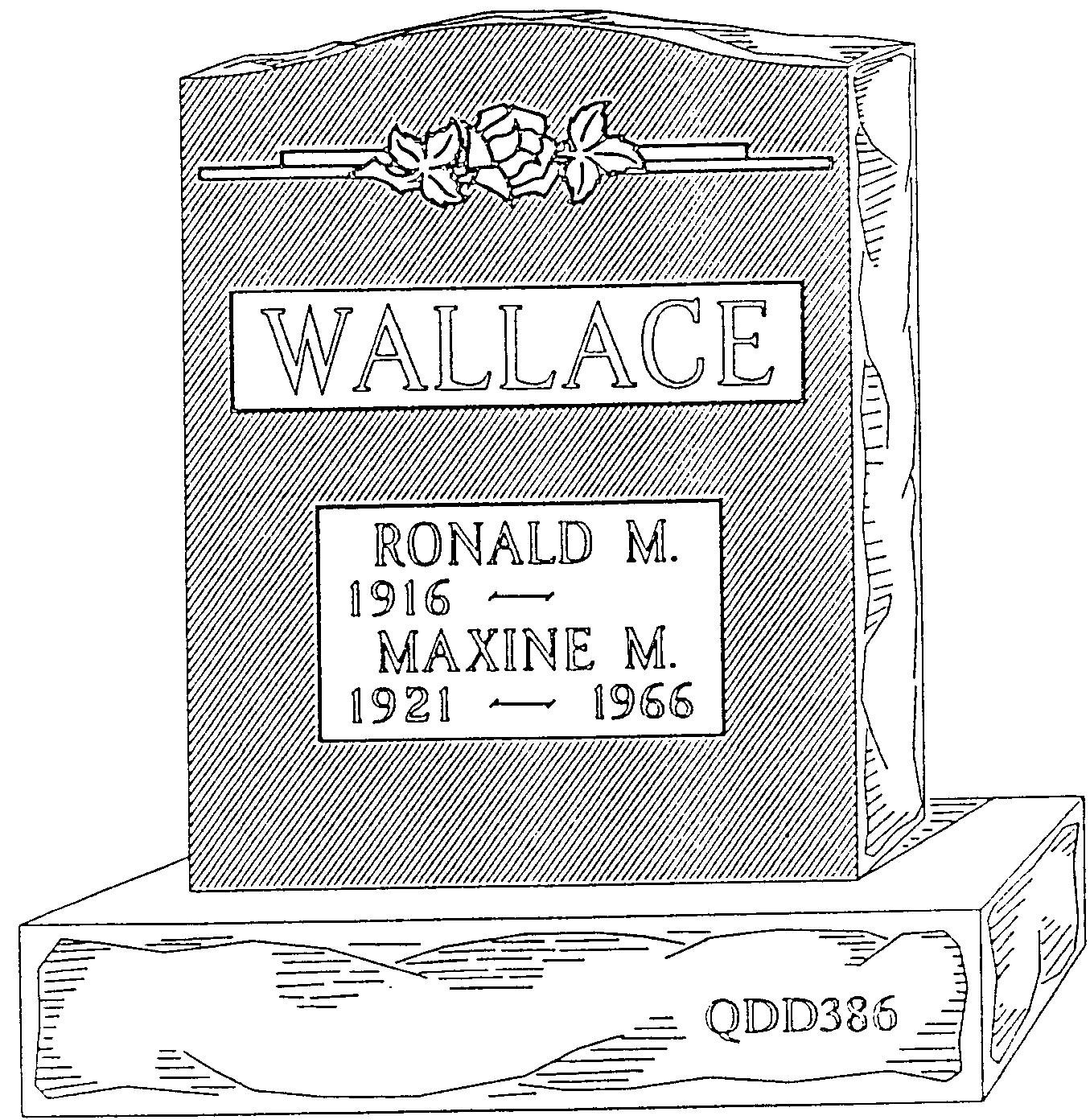 a black and white drawing of a gravestone for wallace .
