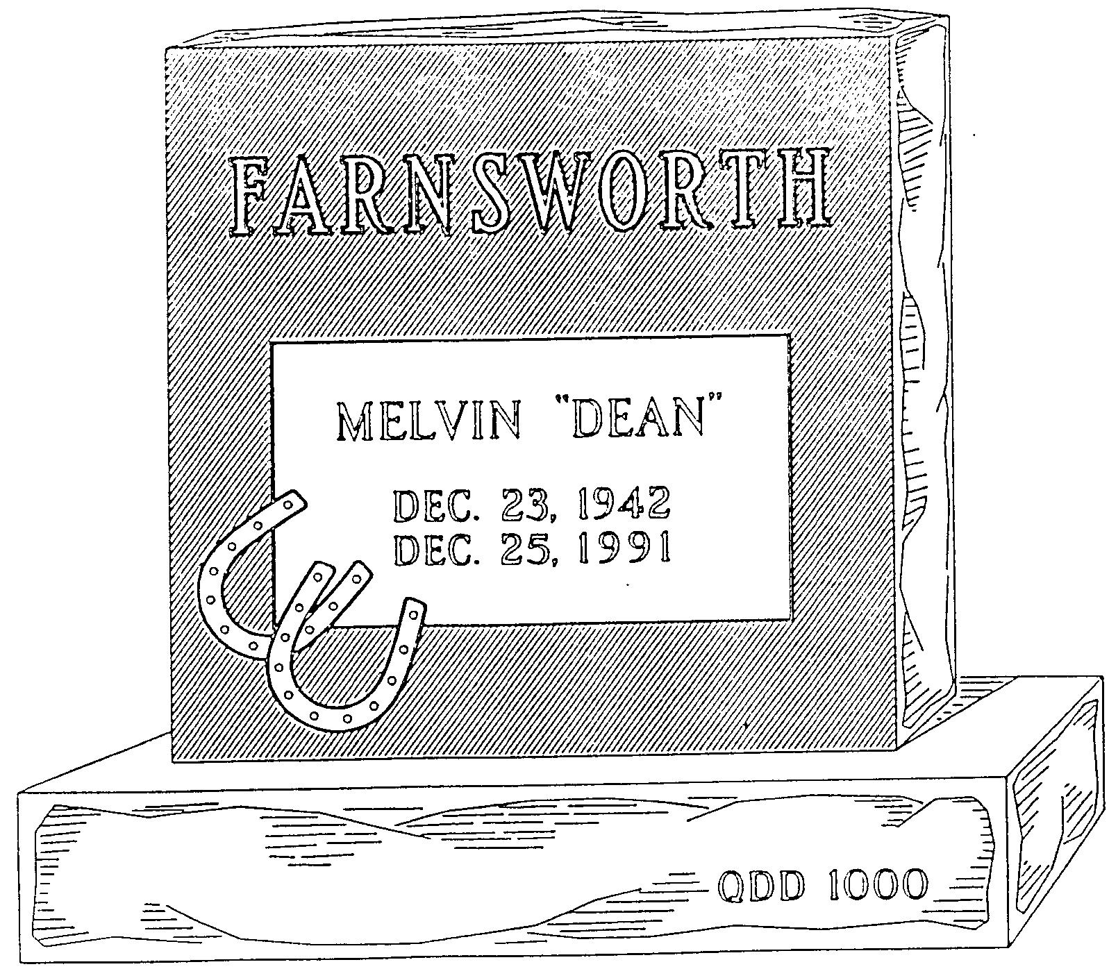 a black and white drawing of a gravestone for melvin dean