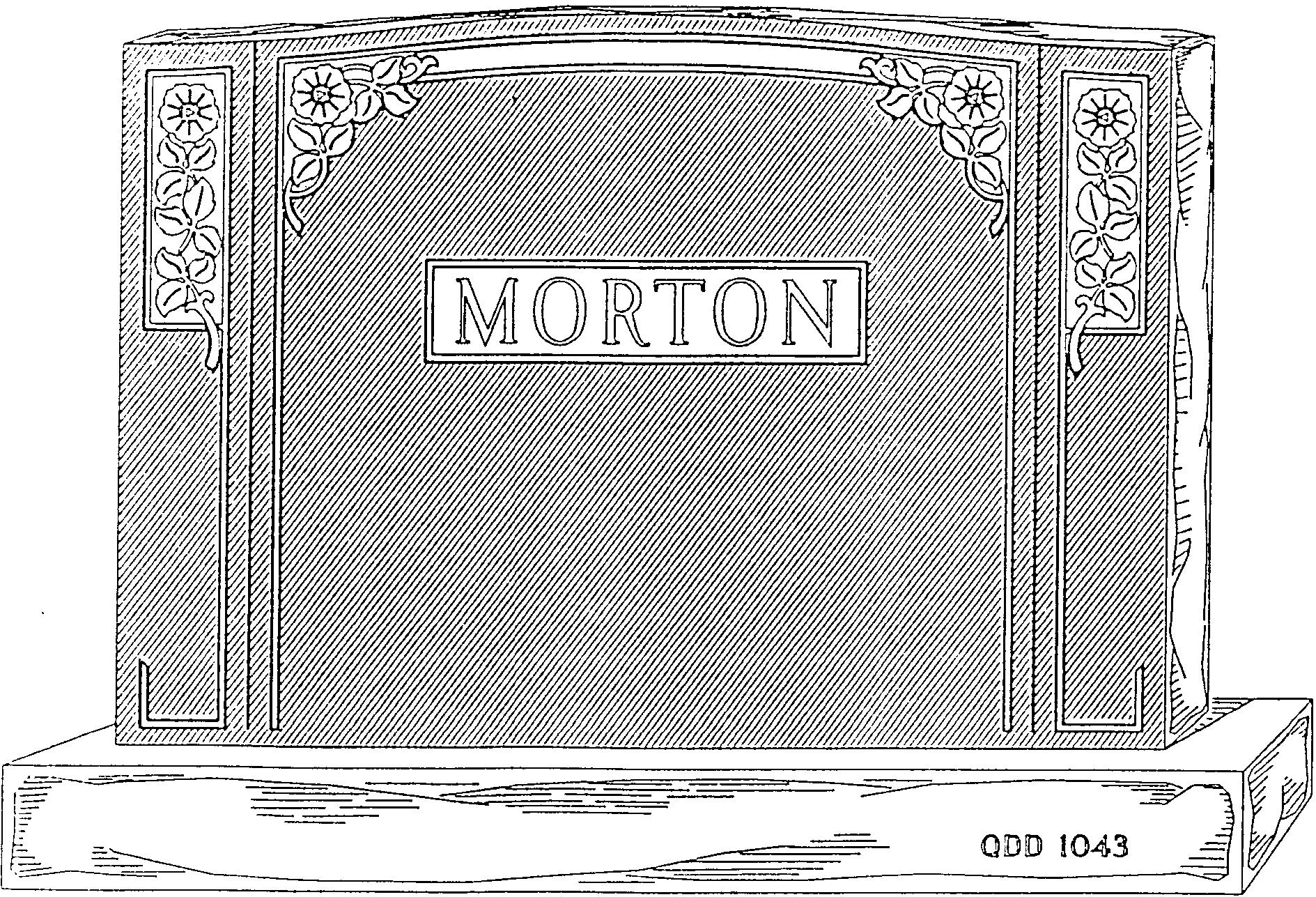 a black and white drawing of a morton box