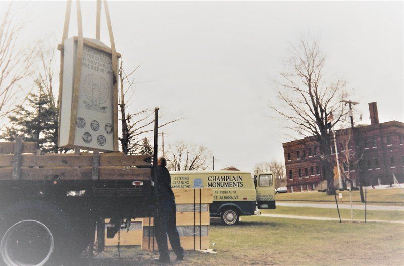 installing a war memorial in saint albans, vermont
