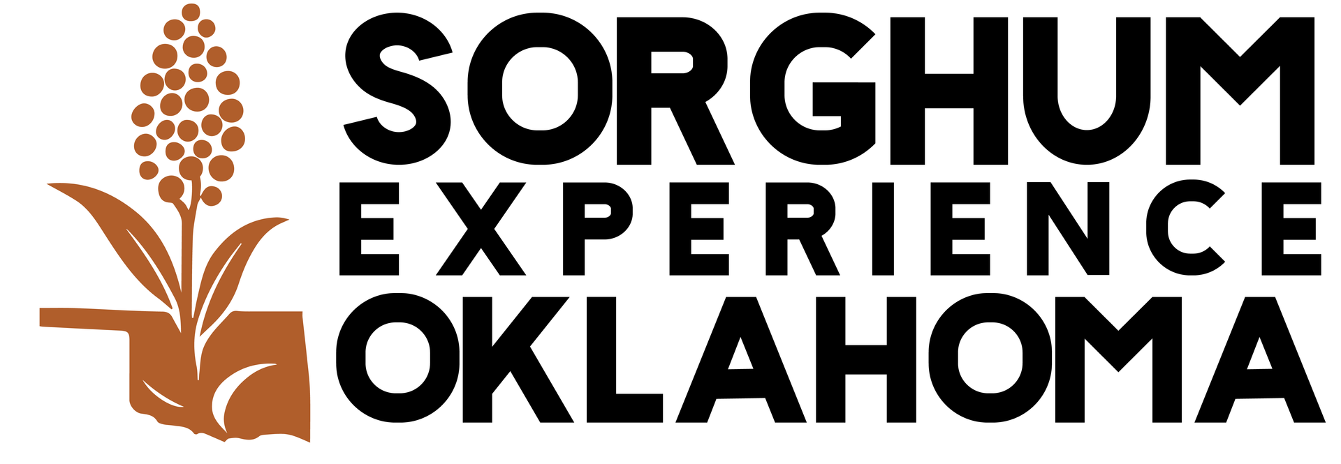 A logo for the Sorghum Connection Oklahoma with a plant